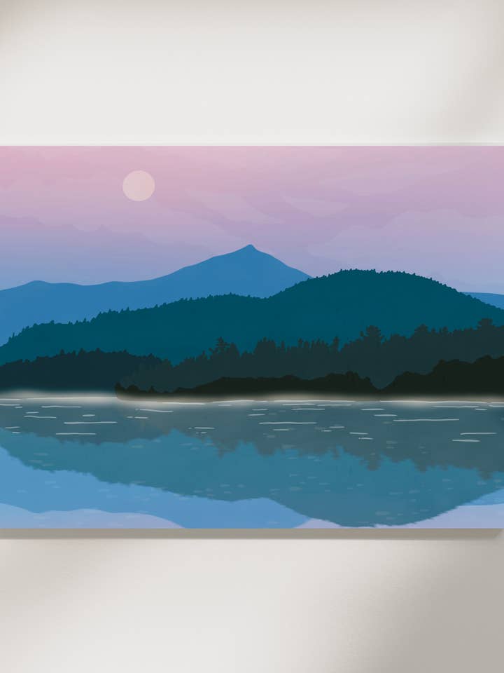 Mirror Lake Landscape Print - Adirondacks, New York for wholesale by Boreas Design Shop