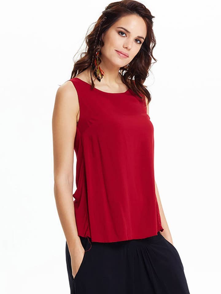 Maroon Boat Neck Authentic Blouse for wholesale by BohoClandestino