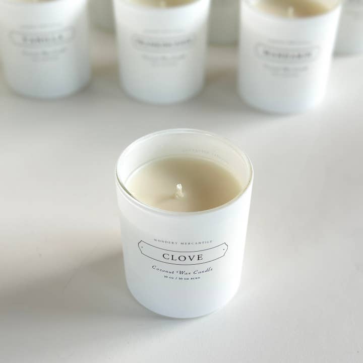 Wondery Mercantile - Wholesale Jar/Filled Candle - Clove Coconut Wax Candle | Spiced Chai Tea Autum Scent12