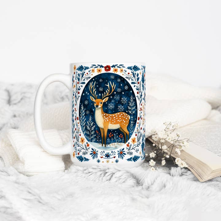 Loftipop - Wholesale Coffee Mug - Festive Winter Woodland Deer Mug, Holiday Christmas Gifts6