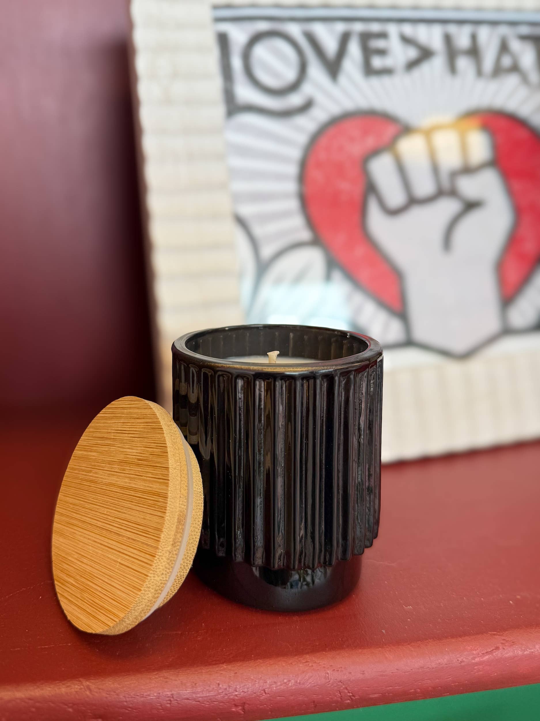 Illuminate Space - Wholesale Jar/Filled Candle - Dark Moon – Limited Edition Ribbed Glass Candle1