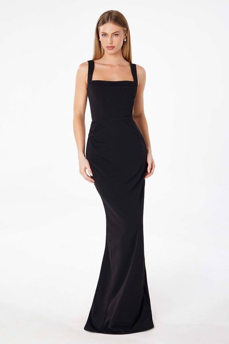 Tux-USA® - Wholesale Gown - Women's - Mermaid dress with square neckline, straps and square back5