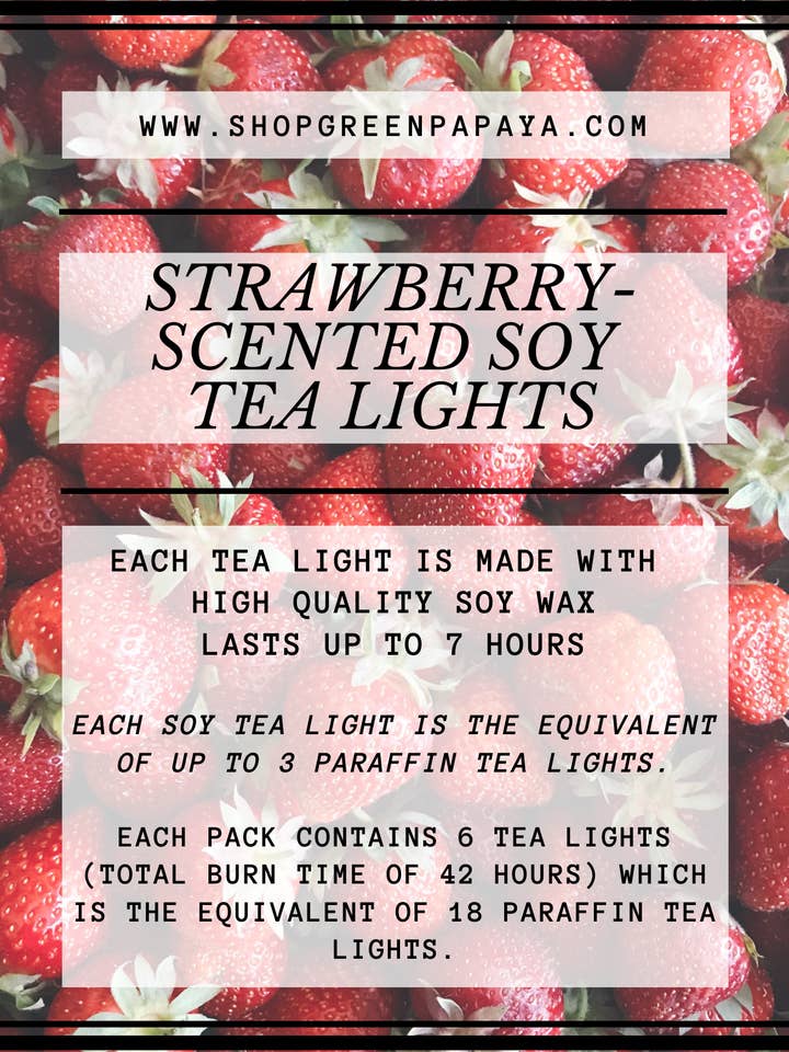Strawberry Scented Soy Tealight for wholesale by Green Papaya