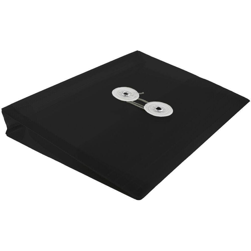 JAM PAPER - Wholesale Envelopes - JAM Plastic Button Envelopes, 5.5x7.5, Black, 12/Pk3