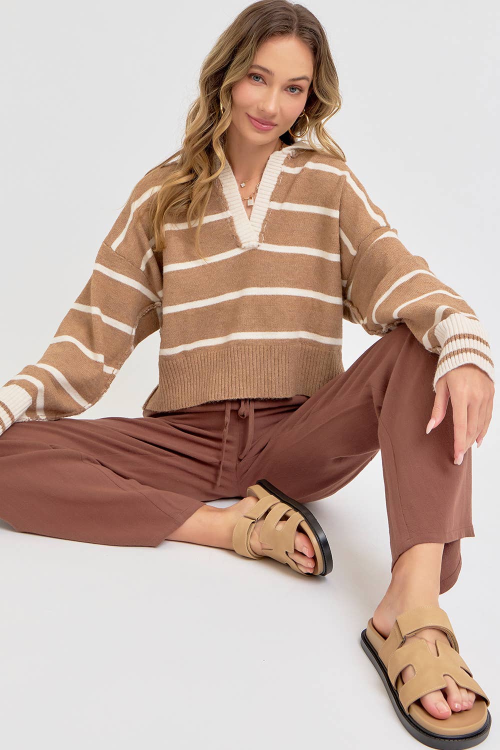 Sweet Lovely by Jen - Wholesale Knit Sweater - Women's - STRIPED EVERYDAY  KNIT SWEATER25