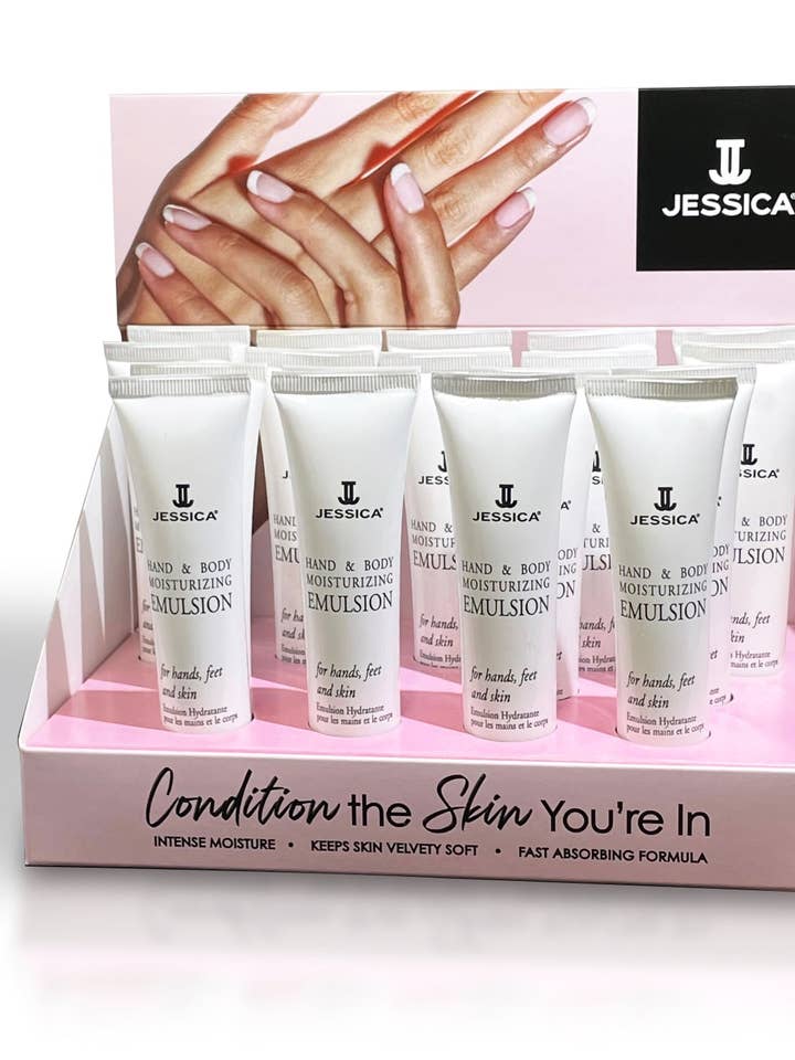 Émulsion hydratante pour les mains et le corps pour les mains, les pieds et la peau pour la vente par Jessica Cosmetics