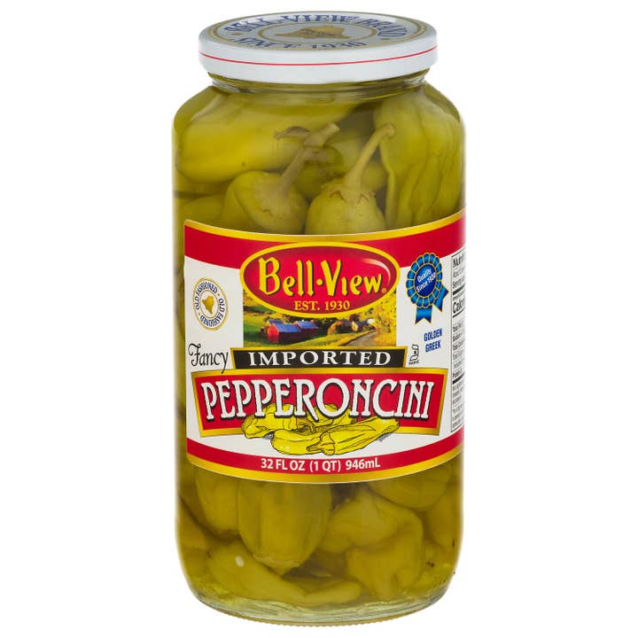 Gouden Griekse peperoncini 6/32oz. voor wholesale door Bell-View Brand Foods