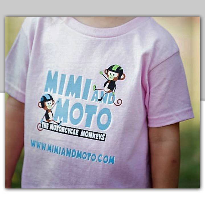 Mimi and Moto Children's Motorcycle T-Shirt for wholesale by Mimi and Moto: The Motorcycle Monkeys