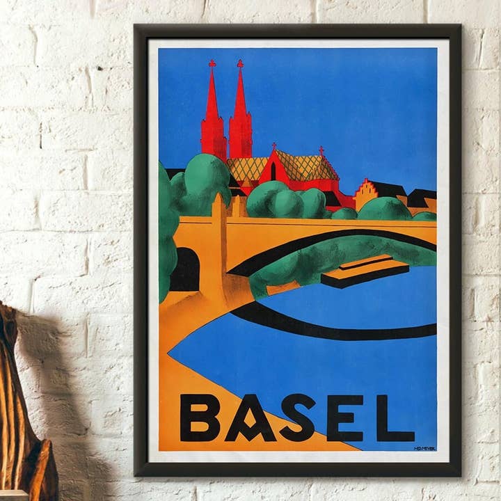 Vintage Wall Graphics - Wholesale Poster - Basel 1937 Vintage Swiss Travel Poster Wall Art Decor