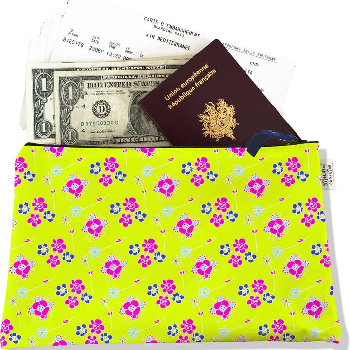 Pochette da viaggio, valigetta Piccoli fiori verdi per la vendita all'ingrosso da parte di BISTRAKOO