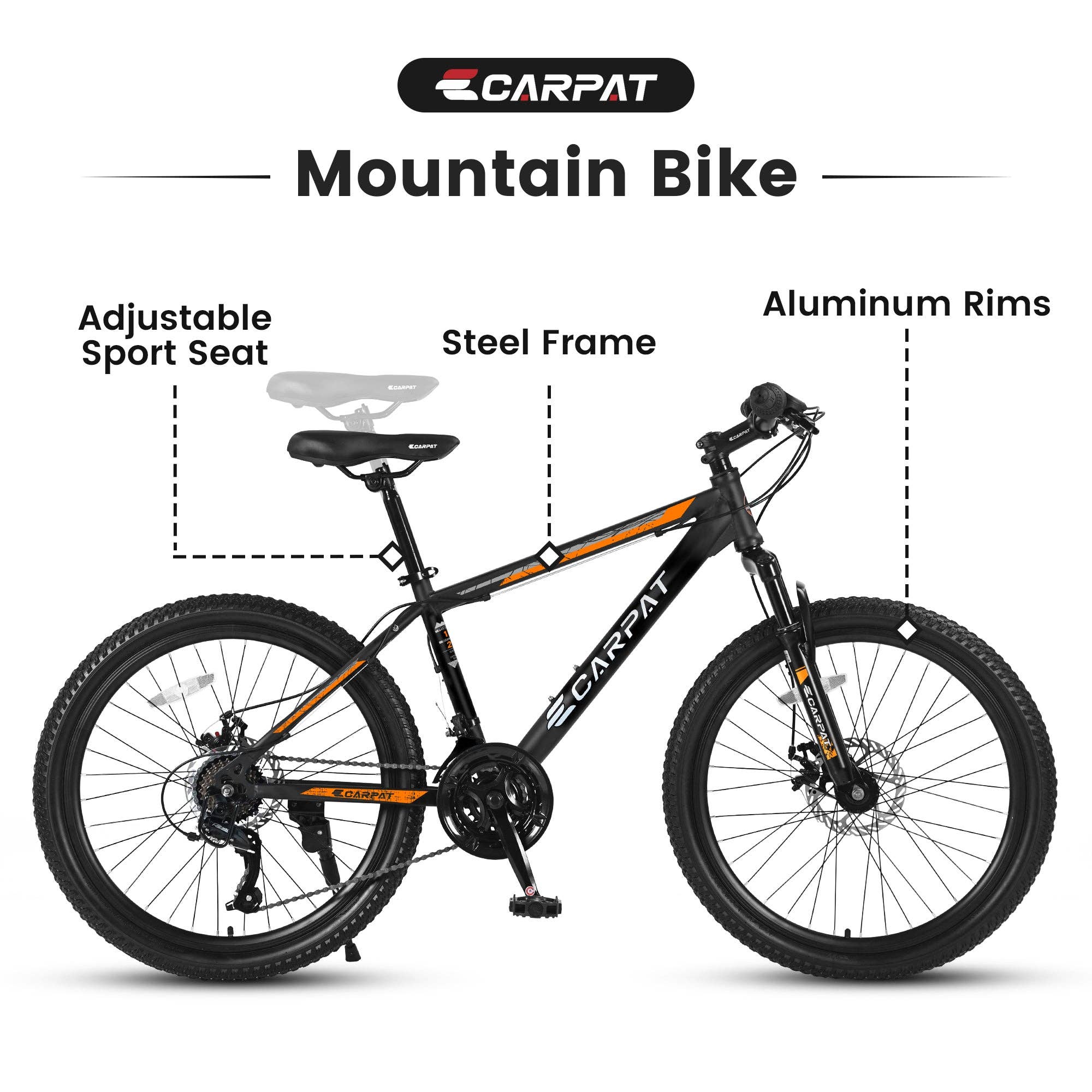 39F Inc. - Wholesale Bike/Scooter - Kids - 26-Inch Mountain Bike with Disc Brakes and 21 Speeds4