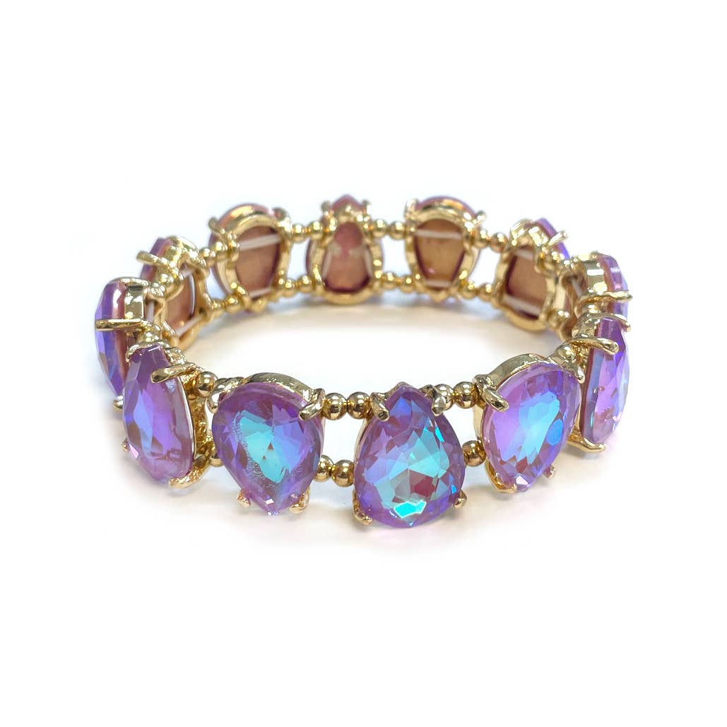 StarryNYC - Vendita all'ingrosso Bracciale con perline - Bracciale elastico con perline di cristallo a goccia di vetro7