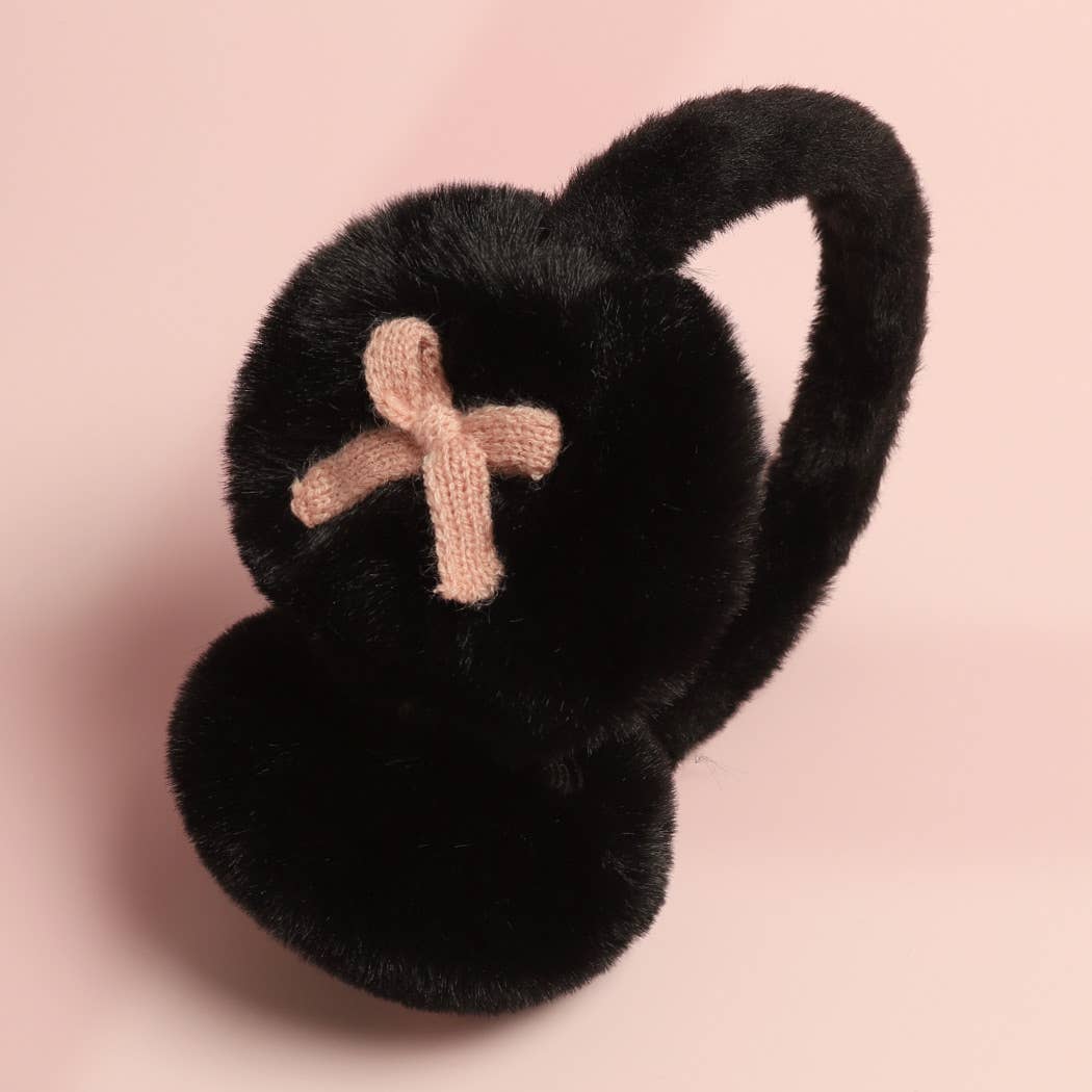 Fashion City - Wholesale Earwarmers/Ear Muffs - Women's - Bow Detailed Faux Fur Luxury Soft Earmuffs0