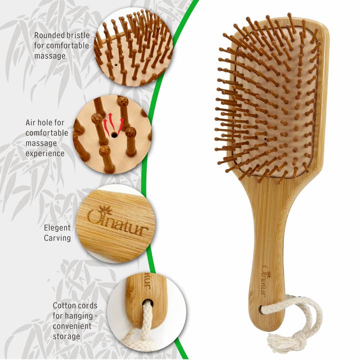 Max-Link Solutions Ltd – wholesale Hårborste/kam – Olnatur stor bambuhårborste, bambu detanglerborste