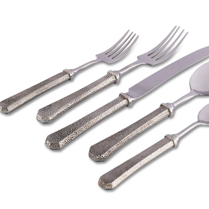 Hammered Flatware Set for wholesale by Vagabond House