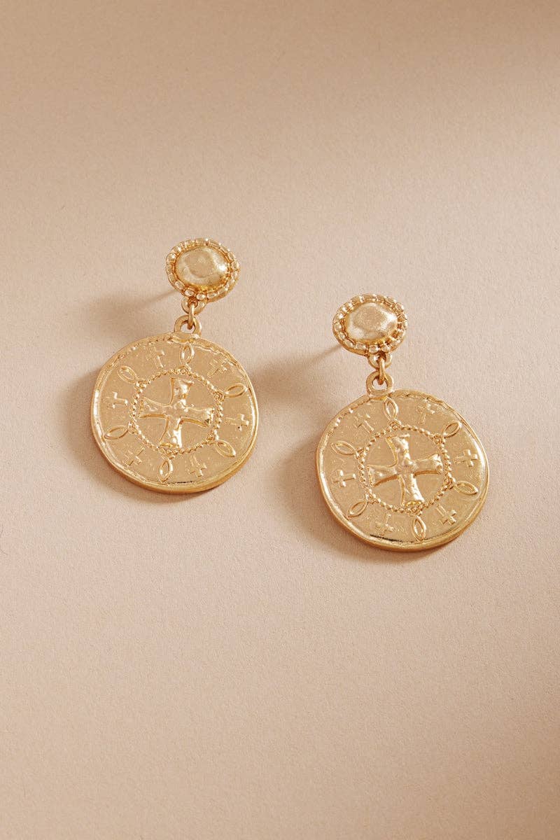 Designature New York - Vendita all'ingrosso Orecchini pendenti - Orecchini a perno in metallo intaglio incrociato in titanio0