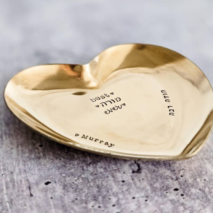 Salt Sparkle Shalom - Wholesale Jewelry Dish - Best Morah Ever Heart Shaped Dish for Teacher5