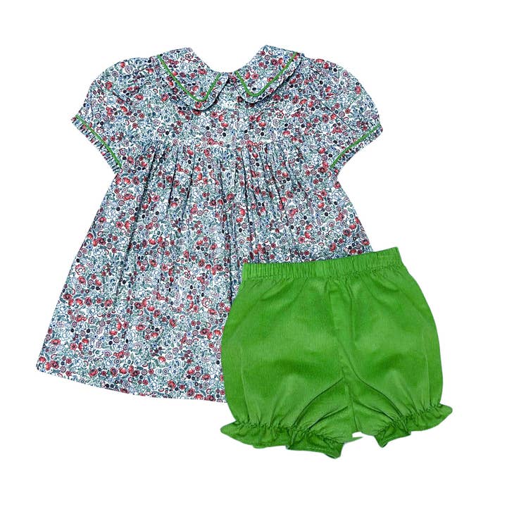 Marco and Lizzy - Wholesale Clothing Set - Baby - Fall Janelle Floral Print and Green Baby Girl Bloomer Set4