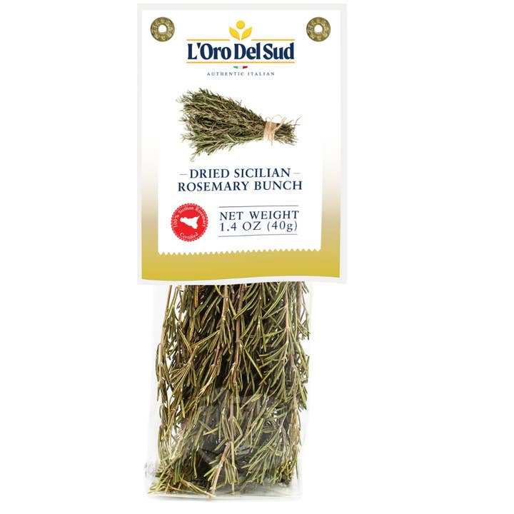 Wholesale Italian Food - Wholesale Herbs - L'Oro Del Sud, Rosemary leaves, Sicilian Rosemary sprigs, 2.11 oz (60 g), Whole Rosemary Leaf, Non-GMO, Product of Italy