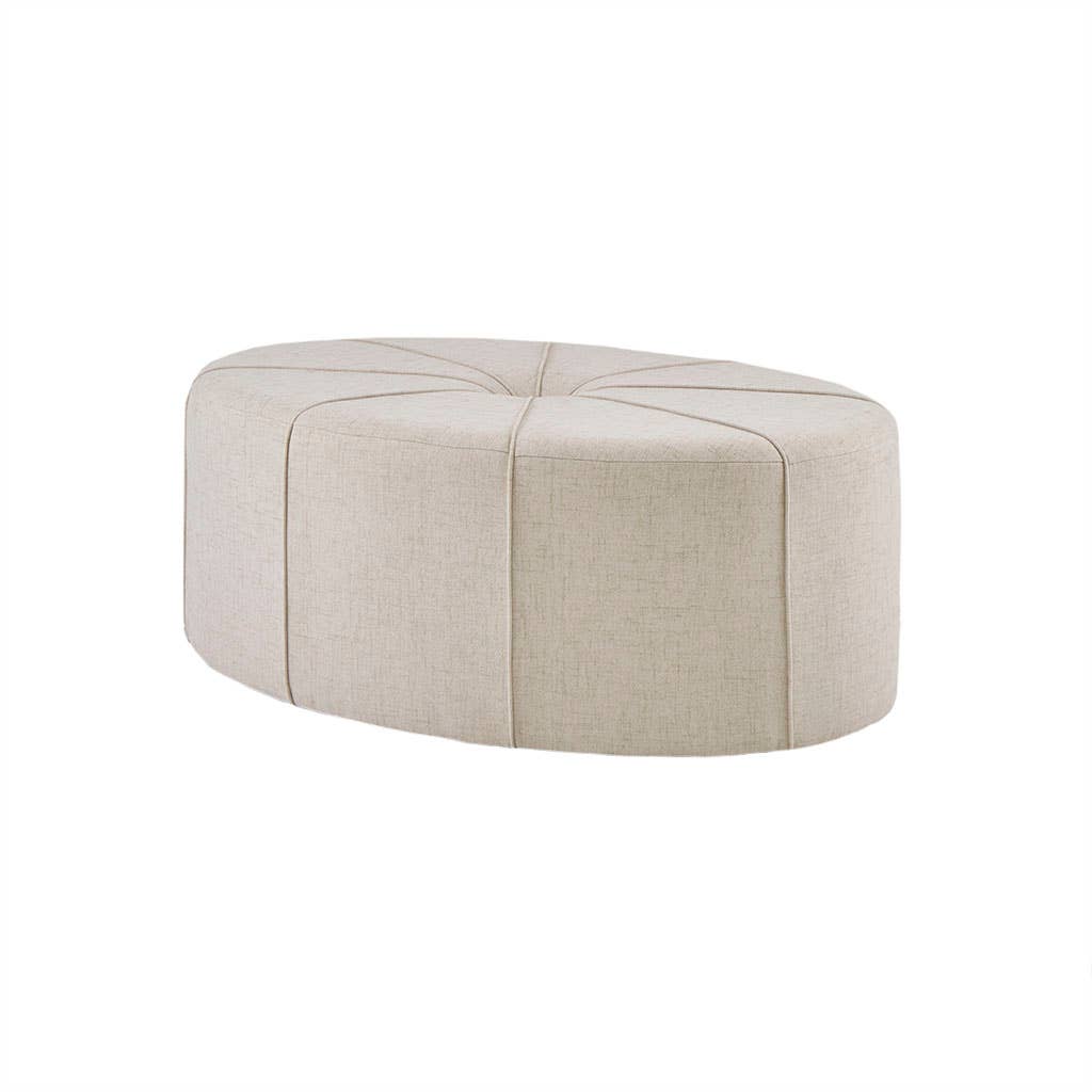 Olliix - Wholesale Ottoman - Oval Oversized Ottoman with Tufted Center, Cream *2