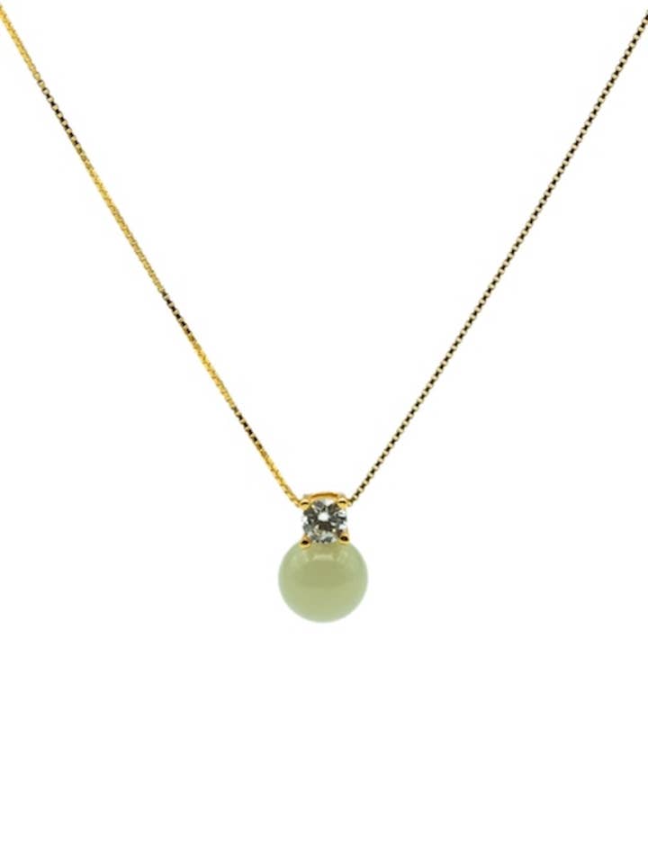 Esther — Colar de Jade Verde e Zircão por atacado de seree