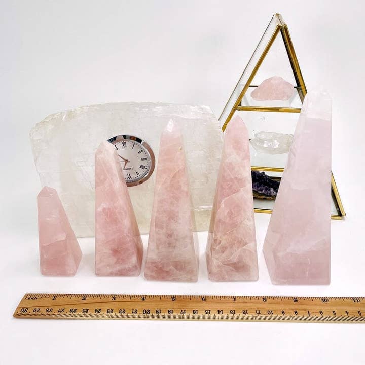 Rock Paradise - Wholesale Spiritual Stone/Crystal - Rose Quartz Crystal Towers Obelisk - By weight - Love Stone2