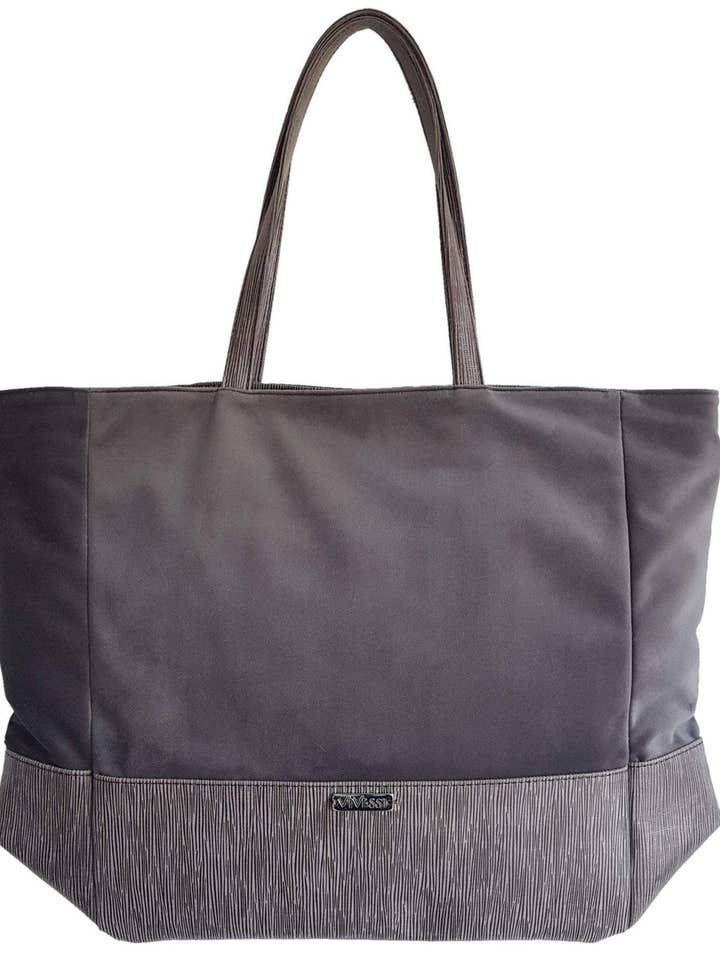 Luxury Vegan Dark Grey Large Tote Bag for wholesale by Vivessi