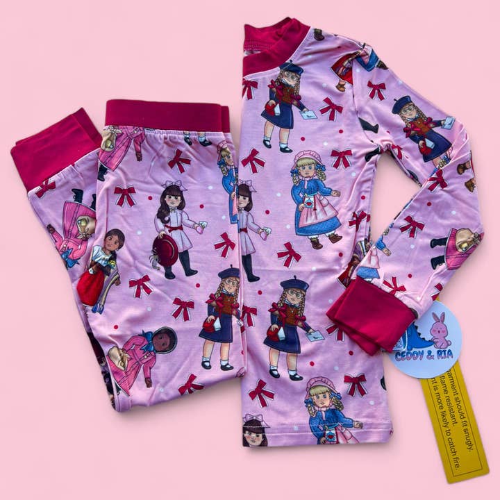 American girl bamboo 2 piece set pjs for wholesale by CEDDY & RIA