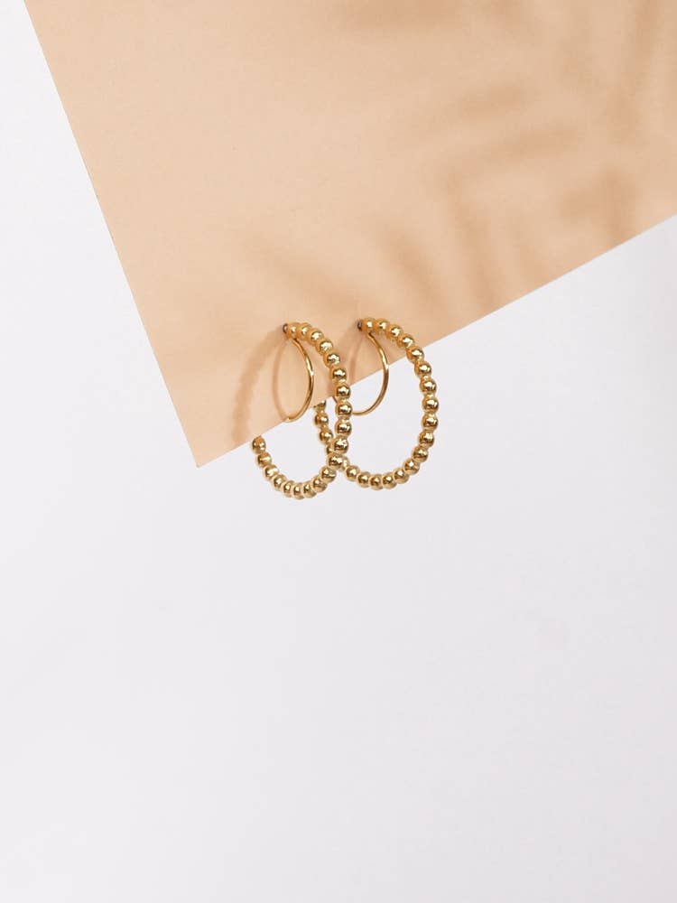 gold Luna Ring Stainless Steel Earrings for wholesale on Faire1