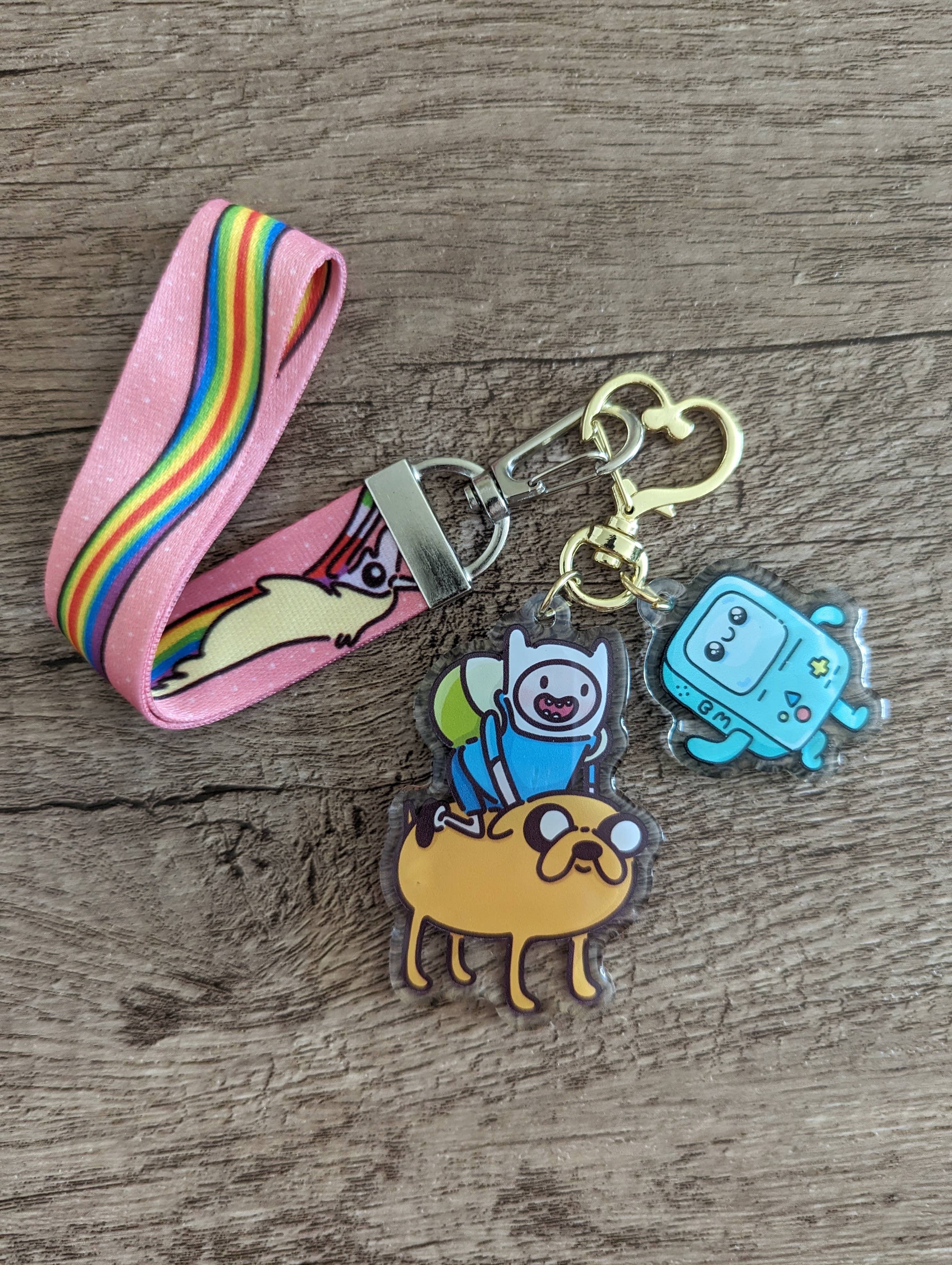 Sadsquatch – wholesale Keychain bracelet – Adventure Time - Wristlet Lanyard Keychain Charms0