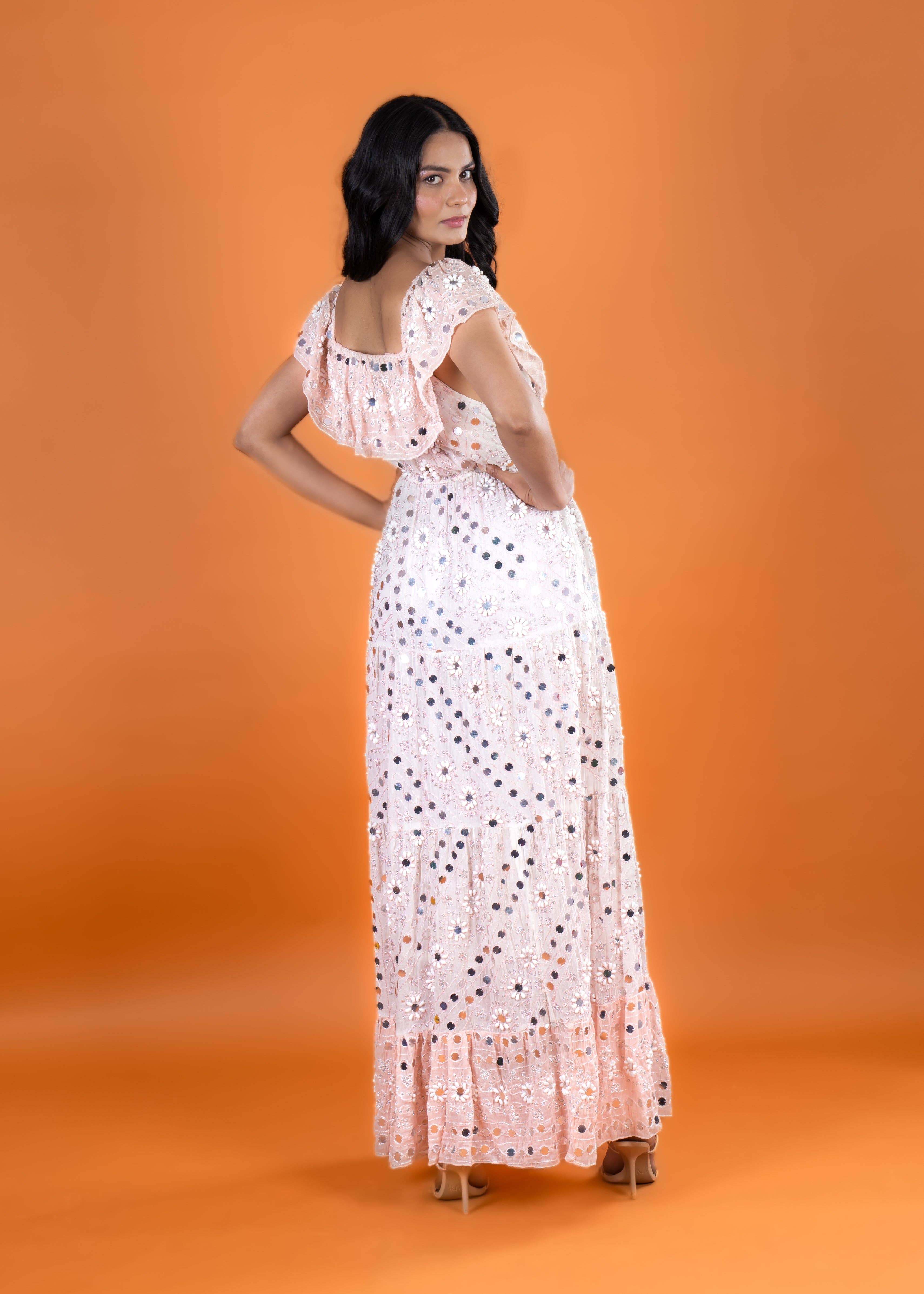 Anannasa Lifestyle - Wholesale Dress - Women's - ANGEL OFFSHOULDER  MAXI DRESS PEACH, lined15