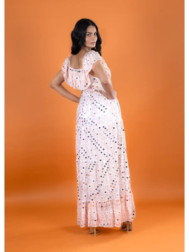 Anannasa Lifestyle - Wholesale Dress - Women's - ANGEL OFFSHOULDER MAXI DRESS PEACH, lined15