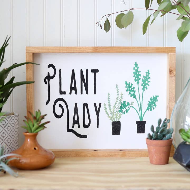 Plant Lady- Houten Bord voor wholesale door Emroseave