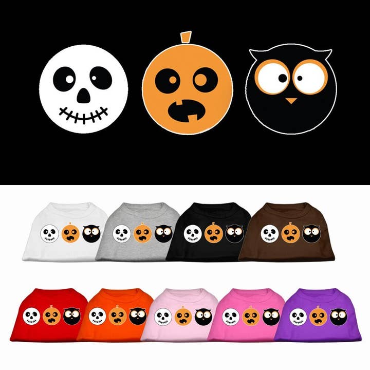 Halloween Pet Dog & Cat Shirt Screen Printed, "The Spook Trio" for wholesale by As You Wish Apparel