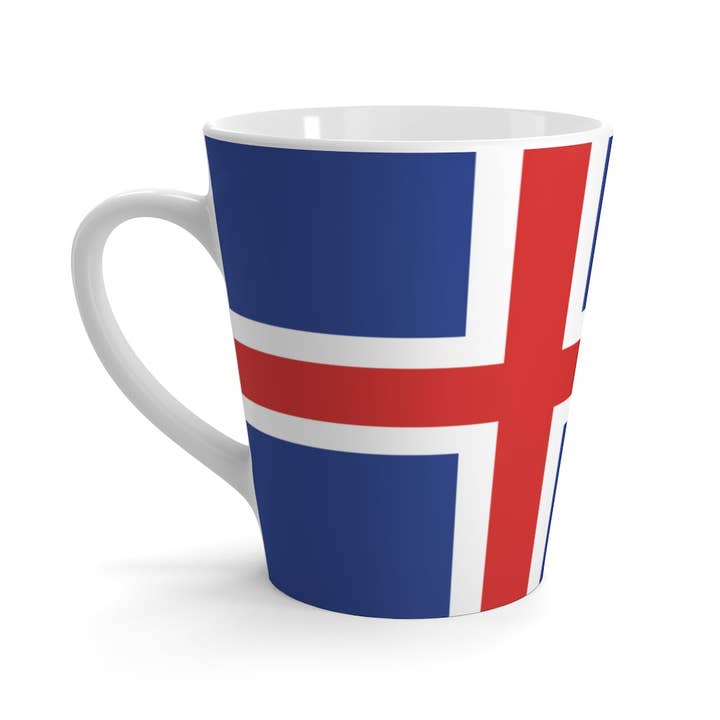 Mug Latte drapeau islandais pour la vente par Scandinavian Design Studio