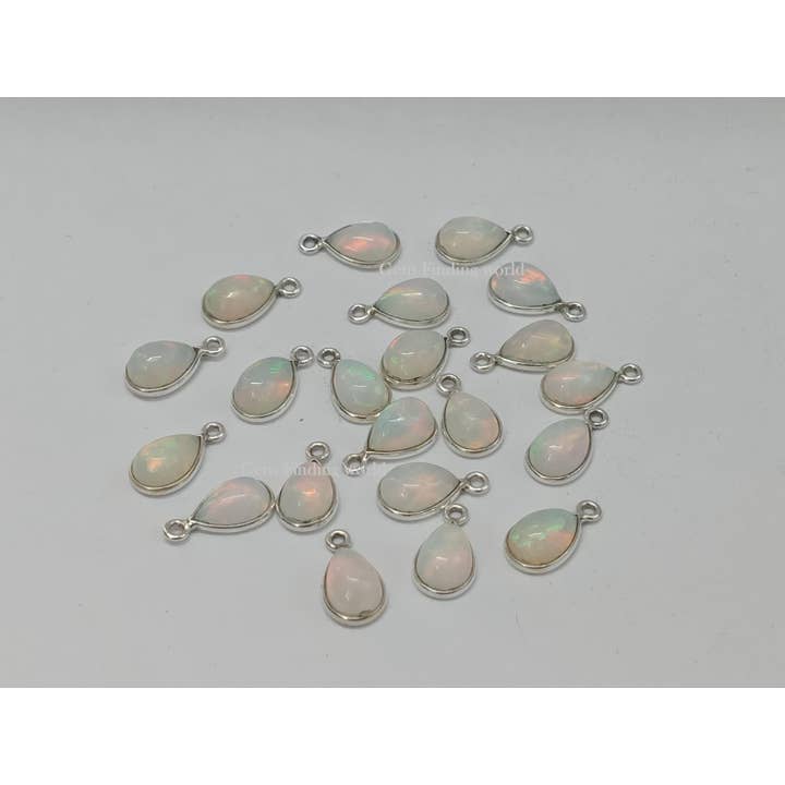 Rishi Jewelry – wholesale Individuell berlock/hänge – Etiopisk opal ädelstensberlock hängsmycke silveranslutning5