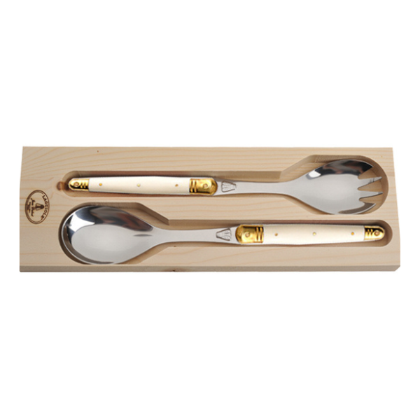 The French Farm - Wholesale Dinnerware Set - Jean Dubost Salad Servers with Ivory Colored Handles0