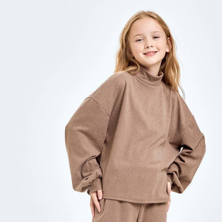 Corduroy Brush Mock Neck Sweater for wholesale by Good Girl