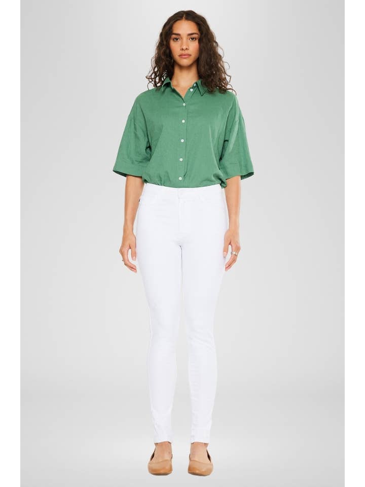 OPEN PACK HIGH RISE WHITE SUPER SKINNY JEANS-KC11235WT for wholesale on Faire