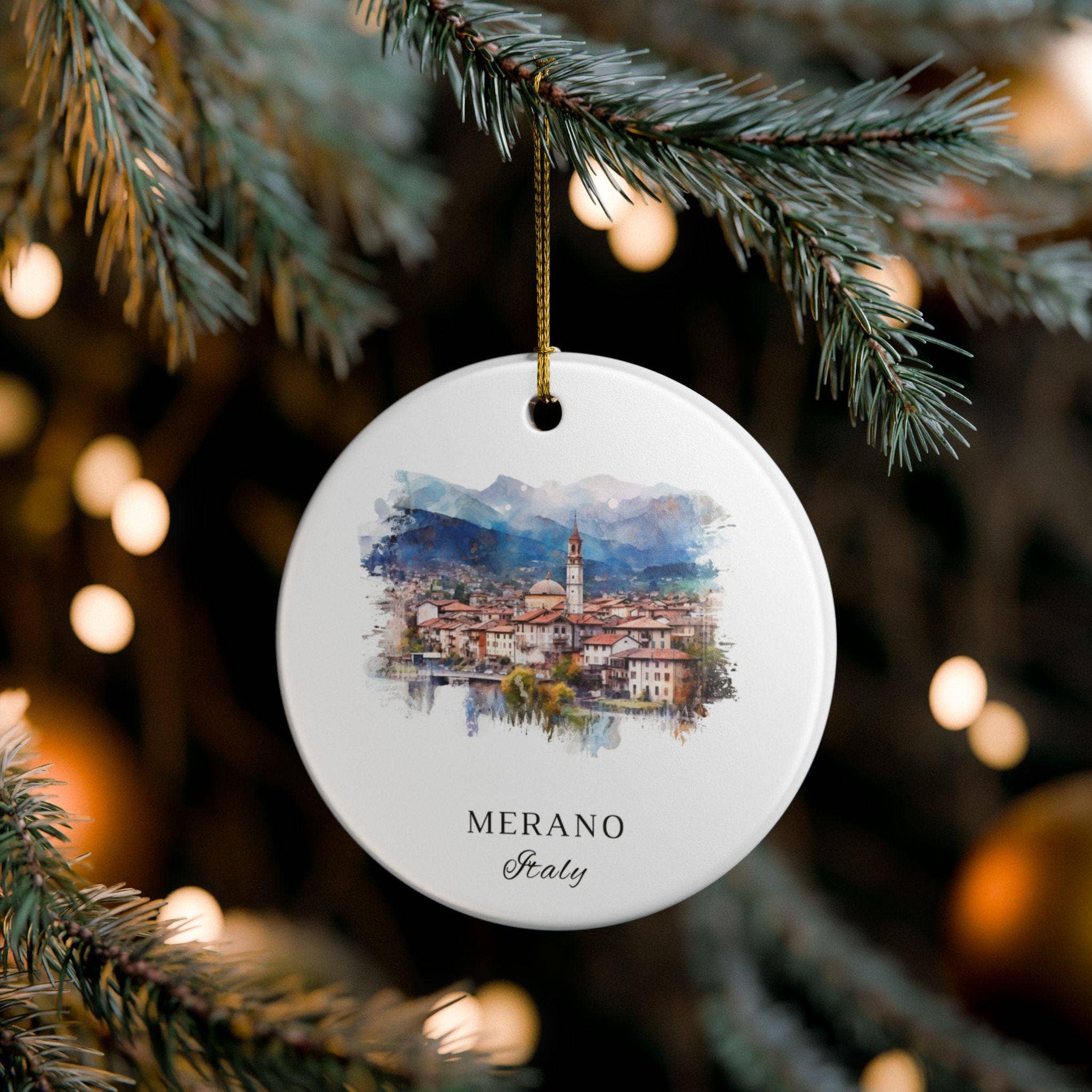 Premium Travel Art - Wholesale Ornament - Merano Italy Ornament: Unique Merano Souvenir, Merano IT Xmas Decor, and Authentic Merano Italy Gift0
