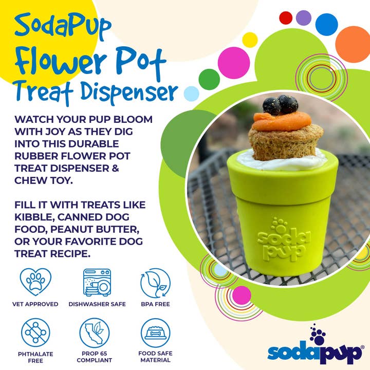 SodaPup Dog Toys – wholesale Pet treat jar – Dog – Flower Pot Durable Rubber Treat Dispenser & Enrichment4