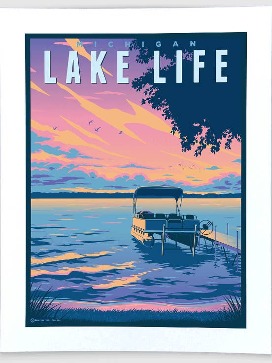 Lake Life #3 - Michigan Travel Art Poster Print for wholesale by The Mighty Mitten