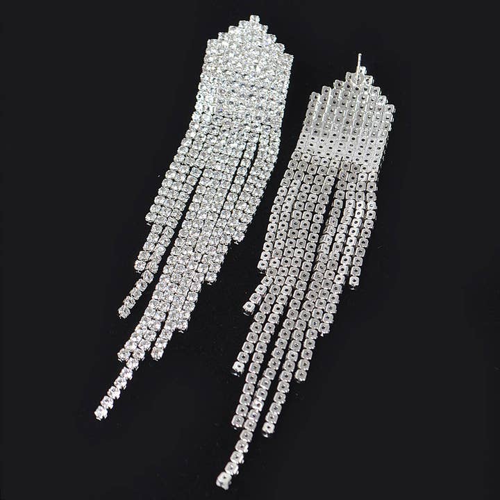 Boucles d'oreilles à franges en strass AME3346 pour la vente par 3AM BY H&D ACCESSORIES