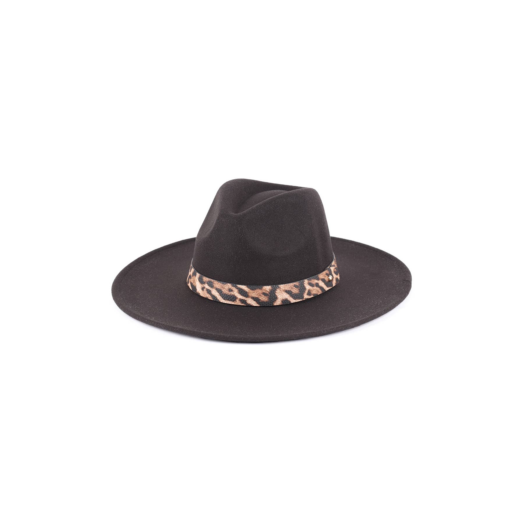 Pink Irene Wholesale - Wholesale Fedora - Women's - FELT FASHION BRIM HAT WITH LEOPARD ACCENT10