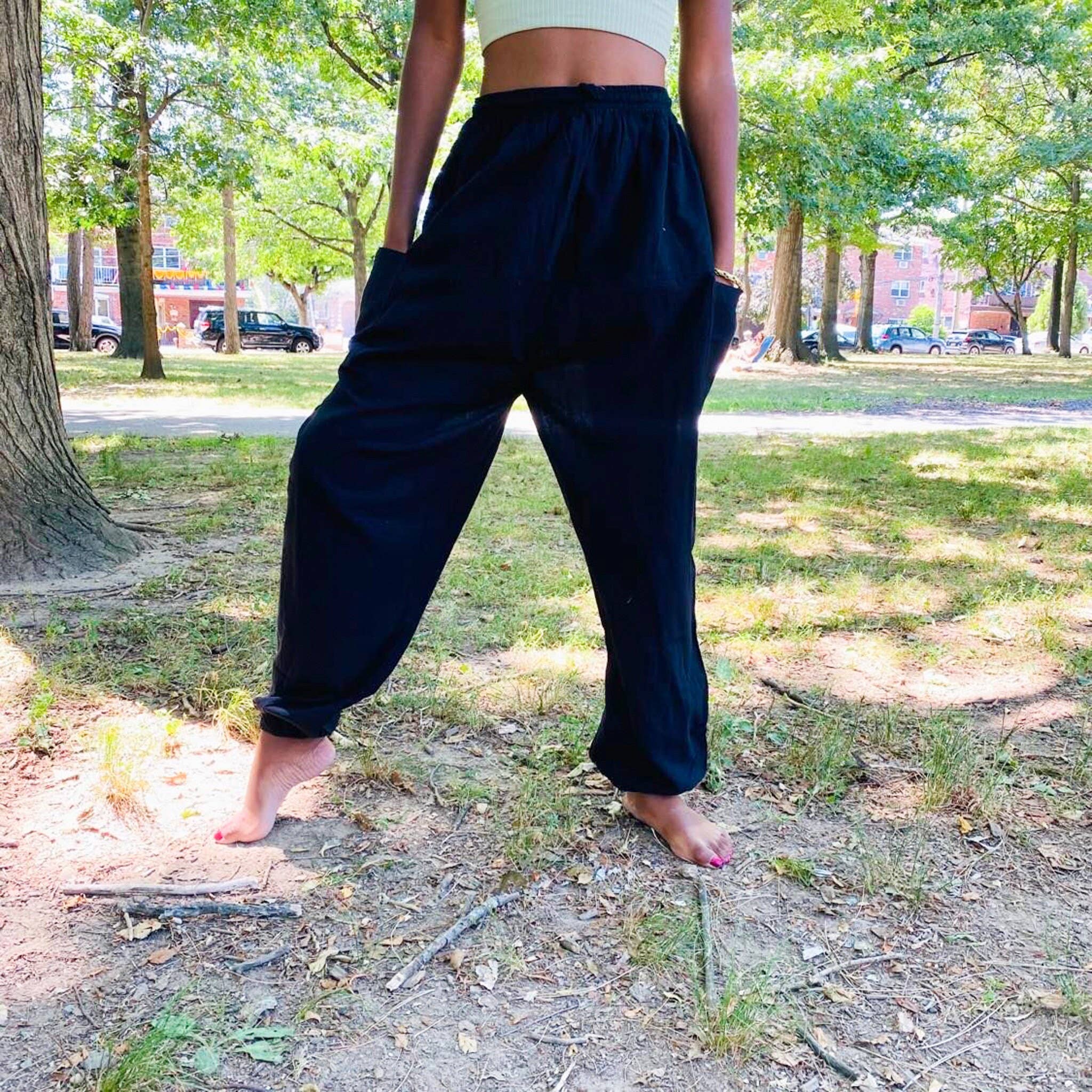 Karma Nepal Crafts - Venta al por mayor Pantalones - Mujer - Pantalones Harem Unisex de Algodón Liso2