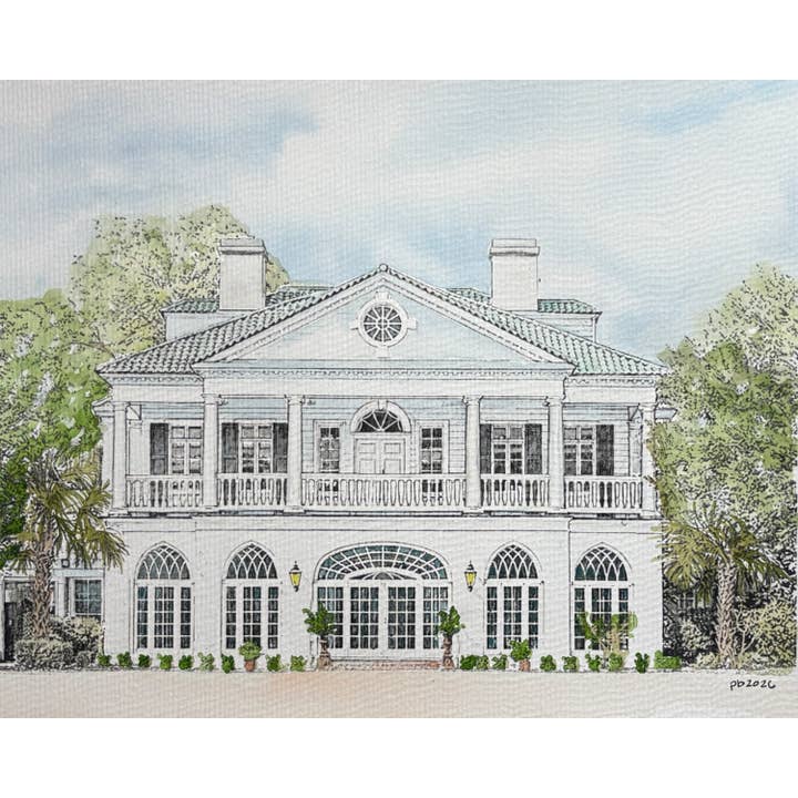 Lowndes Watercolor Print for wholesale by Molly Joseph Fine Art