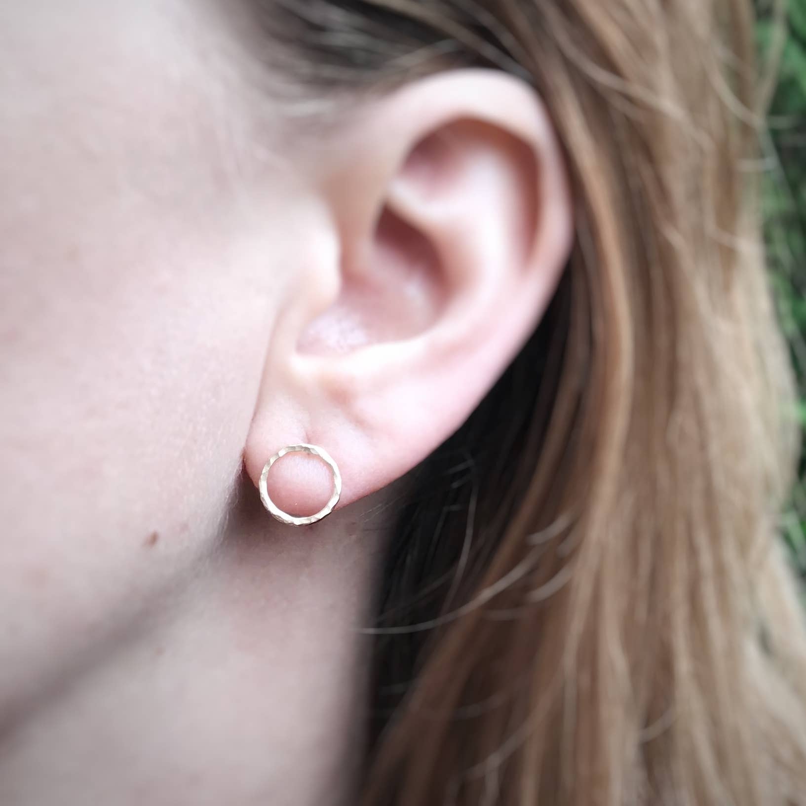 Blue and Blue - Wholesale Stud/Post Earrings - Open Circle Studs - Gold Filled1