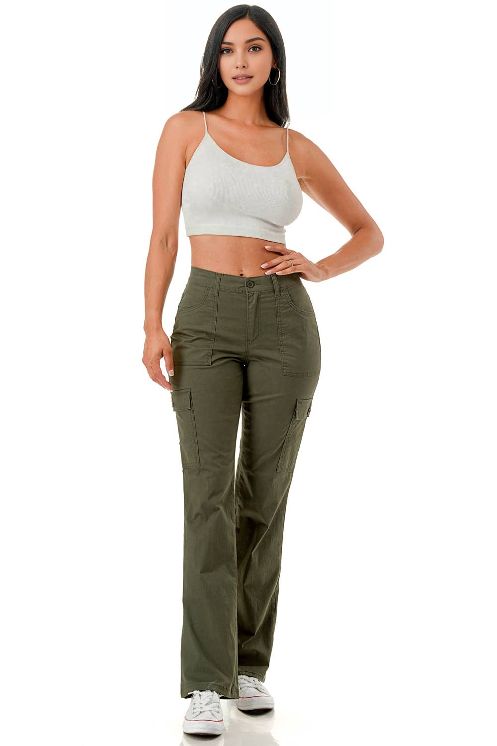 Color 5 – Engroshandel Bukser - Dame – Farvevede lige ben justerbare lastbukser i taljebånd13