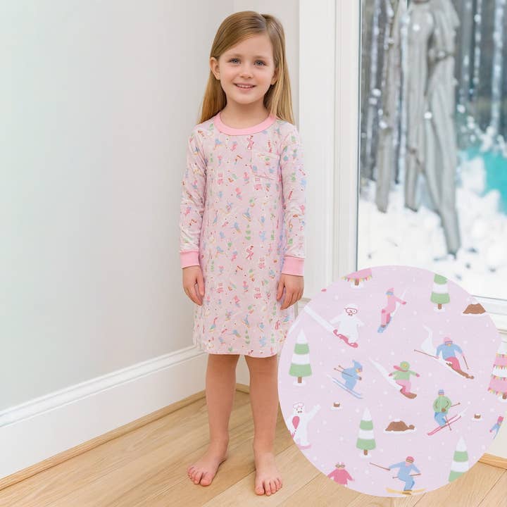 Camisón Ski Buddies - Rosa para venta al por mayor de Magnolia Baby
