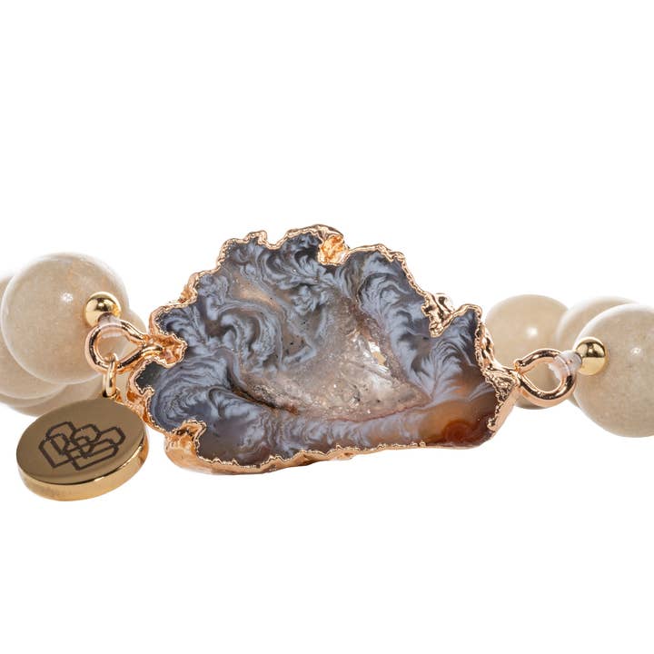 Bracciale con Perline di Pietra di Fiume e Agata per la vendita all'ingrosso da parte di I AM LOVE PROJECT INC.